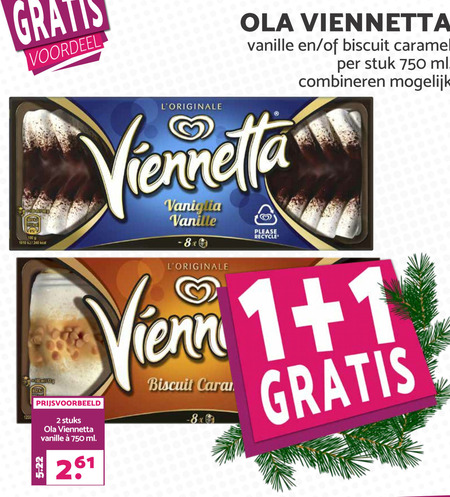 Ola Viennetta   ijstaart folder aanbieding bij  MCD Supermarkt Basis - details