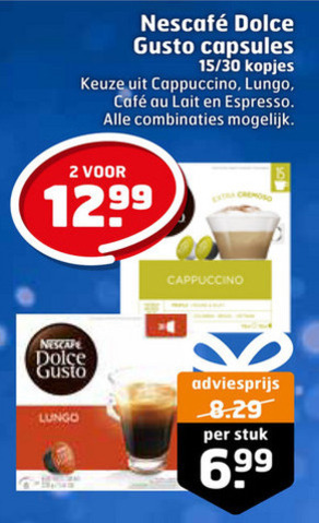 Nescafe   dolce gusto capsules folder aanbieding bij  Trekpleister - details