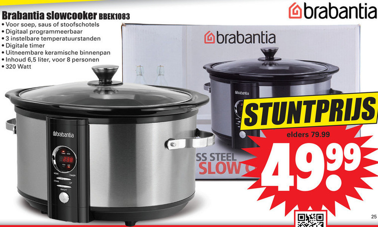 Vaag veiling neutrale Brabantia slowcooker folder aanbieding bij Dirk - details