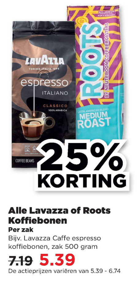 Lavazza   koffiebonen folder aanbieding bij  Plus - details