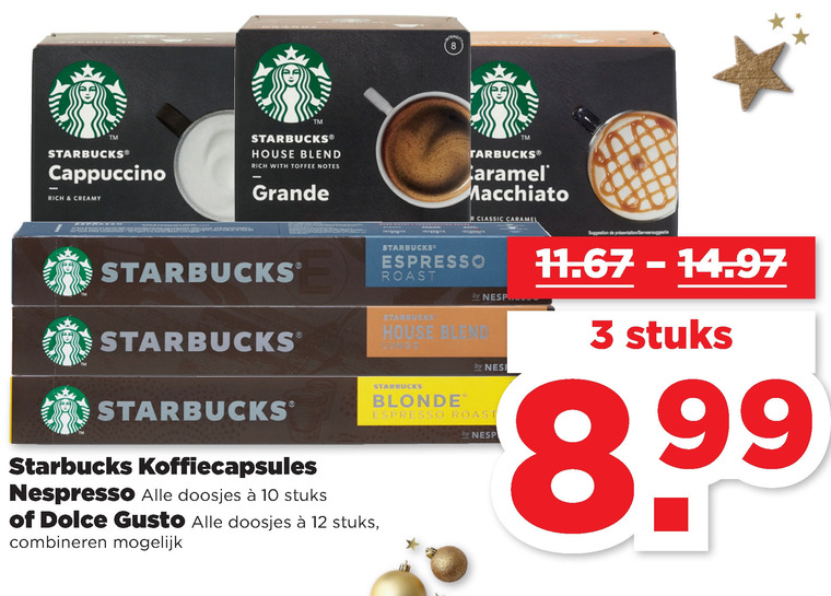 Starbucks   koffiecups, dolce gusto capsules folder aanbieding bij  Plus - details