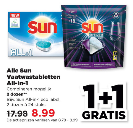 Sun   vaatwasmiddel folder aanbieding bij  Plus - details