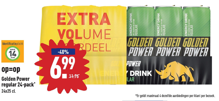 Golden Power   energiedrank folder aanbieding bij  Aldi - details