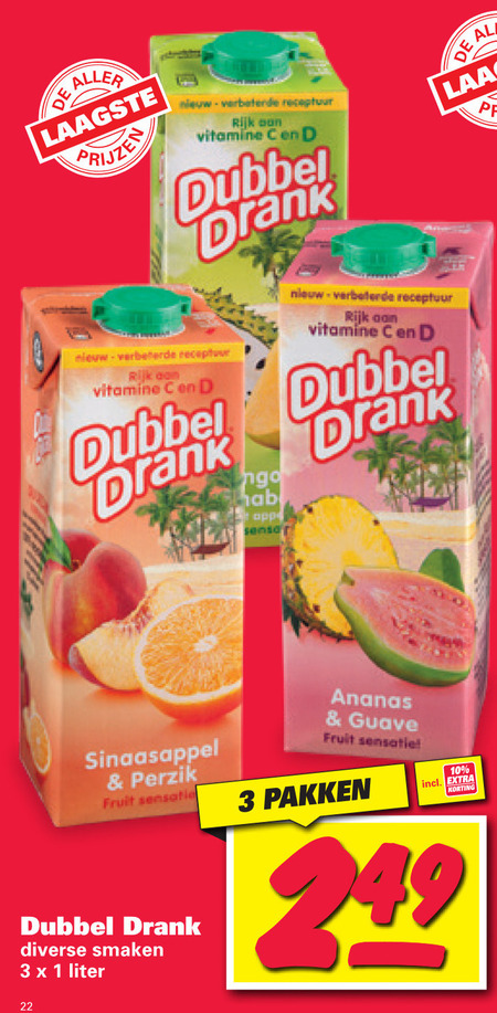 Dubbeldrank   fruitdrank folder aanbieding bij  Nettorama - details