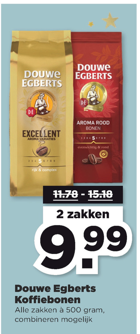 Douwe Egberts   koffiebonen folder aanbieding bij  Plus - details