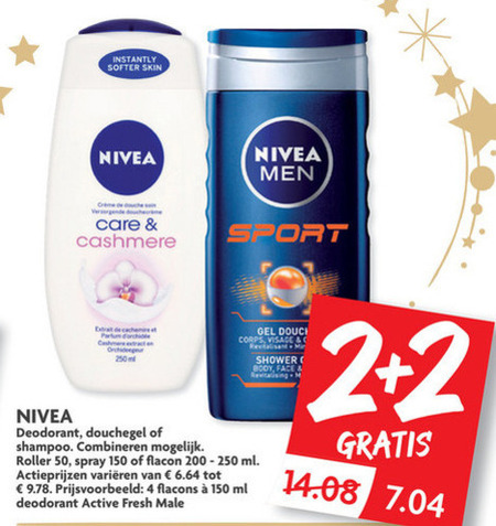 Nivea shampoo, douchegel folder aanbieding Dekamarkt