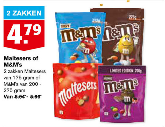 M en Ms   chocolade, chocoladepindas folder aanbieding bij  Hoogvliet - details