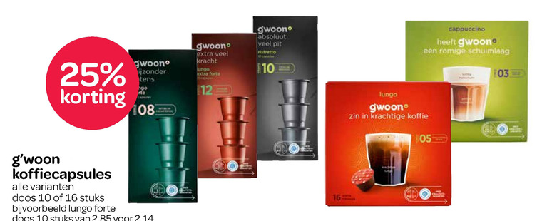 Gwoon   koffiecups folder aanbieding bij  Spar - details