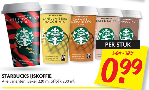 Starbucks   ijskoffie folder aanbieding bij  Dekamarkt - details