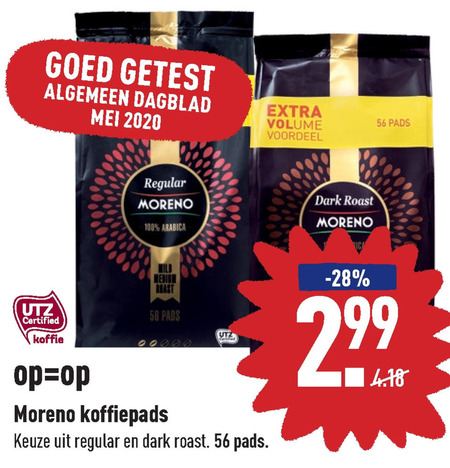 Moreno   koffiepad folder aanbieding bij  Aldi - details