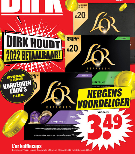 Douwe Egberts L Or   koffiecups folder aanbieding bij  Dirk - details