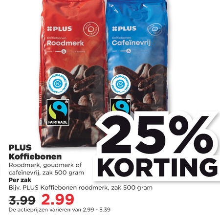 Plus Huismerk   koffiebonen folder aanbieding bij  Plus - details