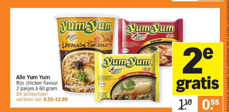 Yum Yum   noodles folder aanbieding bij  Albert Heijn - details