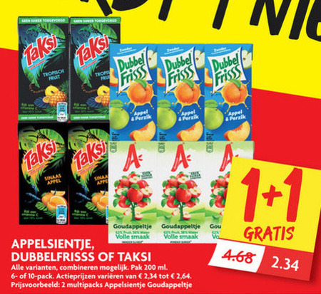 Dubbelfrisss   fruitdrank folder aanbieding bij  Dekamarkt - details