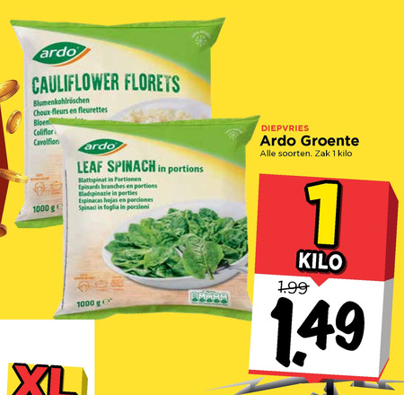 Ardo   diepvriesgroente folder aanbieding bij  Vomar - details