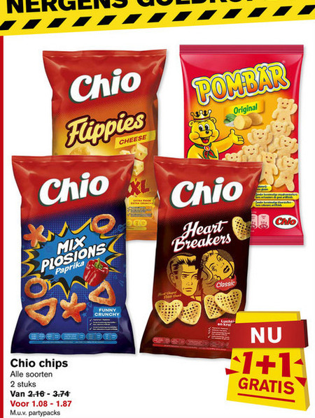 Chio   zoutje, chips folder aanbieding bij  Hoogvliet - details