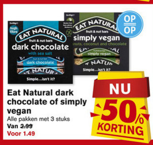 Eat Natural   mueslireep folder aanbieding bij  Hoogvliet - details