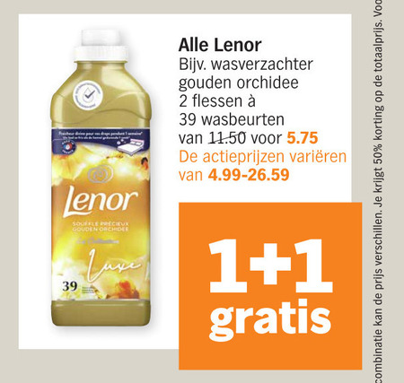 Lenor   wasverzachter, wasmiddel folder aanbieding bij  Albert Heijn - details