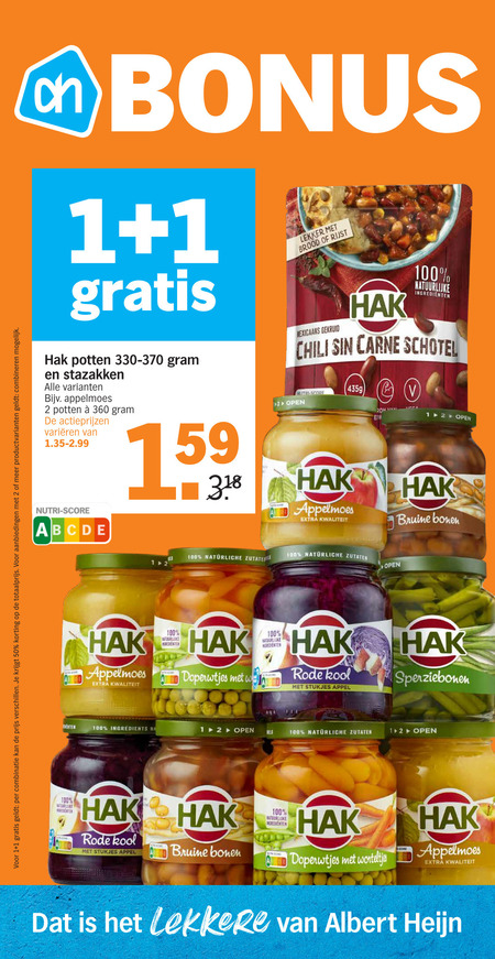 Hak   sperziebonen, bruine bonen folder aanbieding bij  Albert Heijn - details