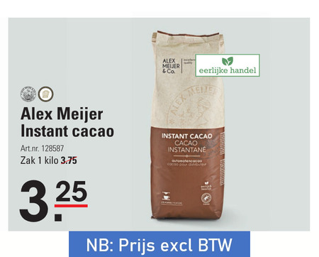 Alex Meijer   cacaopoeder folder aanbieding bij  Sligro - details