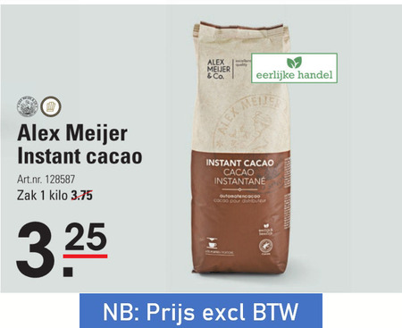 Alex Meijer   cacaopoeder folder aanbieding bij  Sligro - details