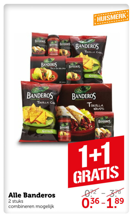 Banderos   maaltijdmix, tortilla folder aanbieding bij  Coop - details