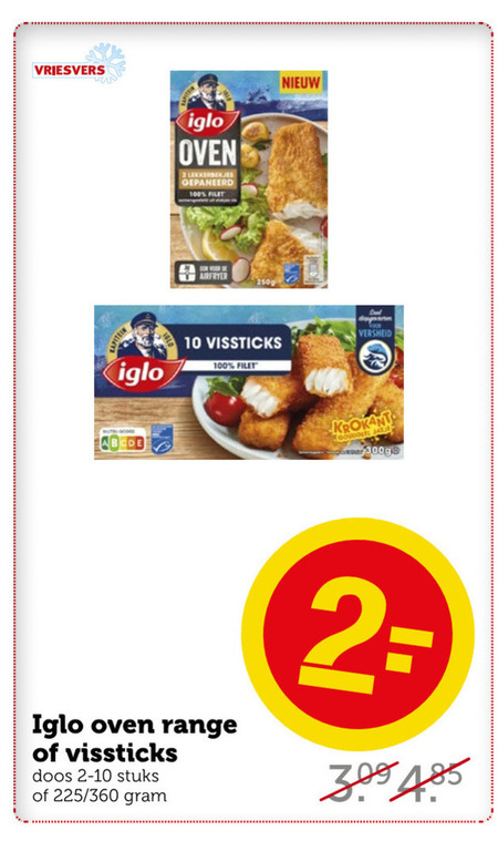 Iglo   vissticks, visschnitzel folder aanbieding bij  Coop - details