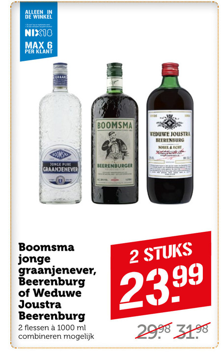 Boomsma   jenever, berenburg folder aanbieding bij  Coop - details