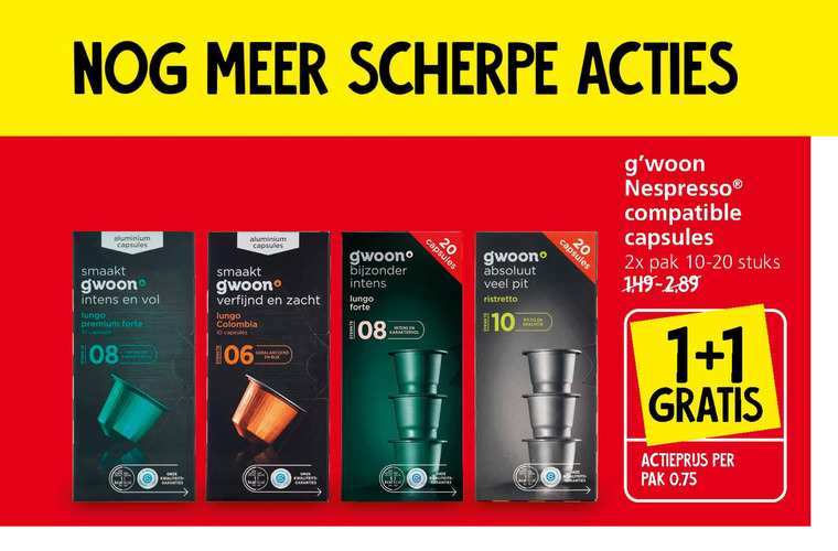 Gwoon   koffiecups folder aanbieding bij  Jan Linders - details