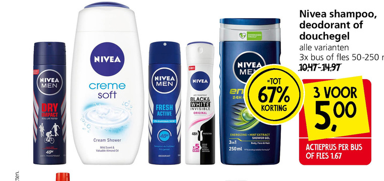 Nivea   douchegel, deodorant folder aanbieding bij  Jan Linders - details