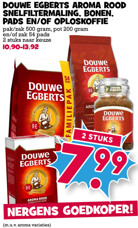 Douwe Egberts   koffiepad, koffiebonen folder aanbieding bij  Boons Markt - details