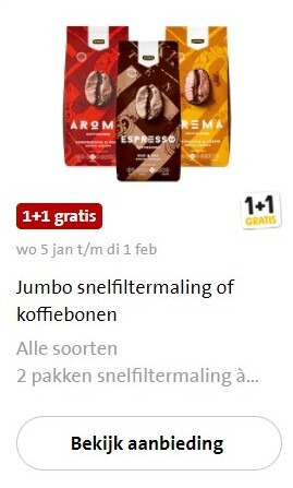 Jumbo Huismerk   koffie, koffiebonen folder aanbieding bij  Jumbo - details