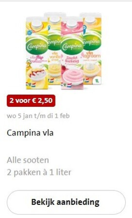 Campina   vla folder aanbieding bij  Jumbo - details