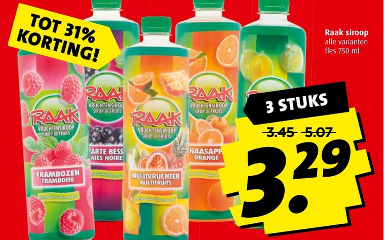 Raak   limonadesiroop folder aanbieding bij  Boni - details