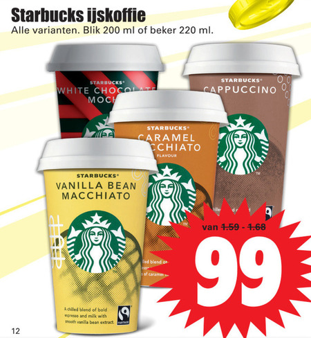 Starbucks   ijskoffie folder aanbieding bij  Dirk - details