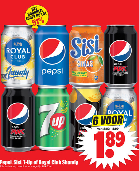 Sisi   frisdrank, cola folder aanbieding bij  Dirk - details