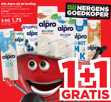 Alpro   soja zuivel, soja melk folder aanbieding bij  Plus - details