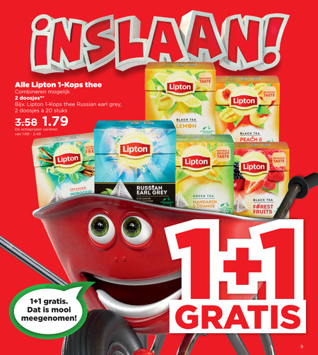 Lipton   thee folder aanbieding bij  Plus - details