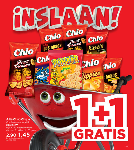 Chio   zoutje, chips folder aanbieding bij  Plus - details