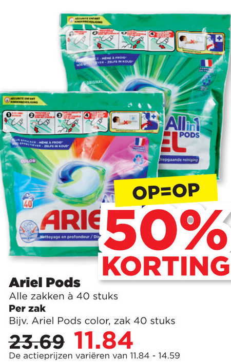 Ariel   wasmiddel folder aanbieding bij  Plus - details