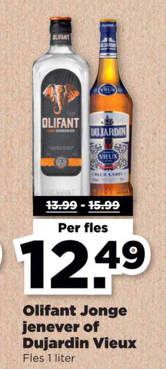 Dujardin   vieux, jenever folder aanbieding bij  Plus - details