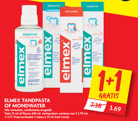 Elmex   tandpasta, mondwater folder aanbieding bij  Dekamarkt - details