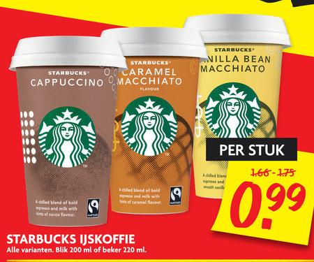 Starbucks   ijskoffie folder aanbieding bij  Dekamarkt - details