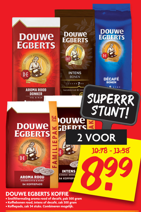 Douwe Egberts   koffiepad, koffiebonen folder aanbieding bij  Dekamarkt - details