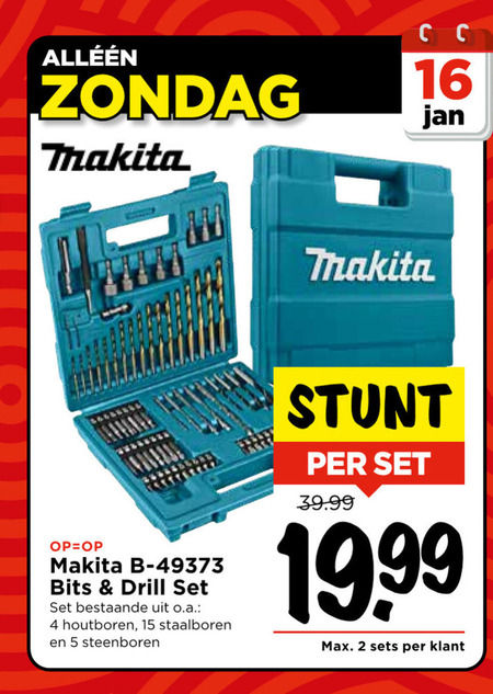 Makita   boor/bitset folder aanbieding bij  Vomar - details