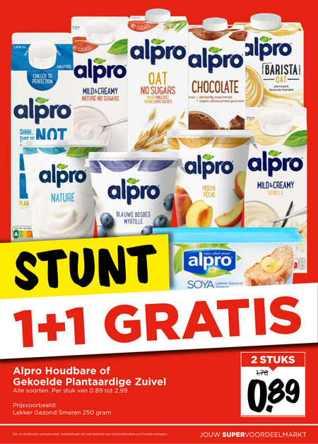 Alpro   soja melk, soja zuivel folder aanbieding bij  Vomar - details