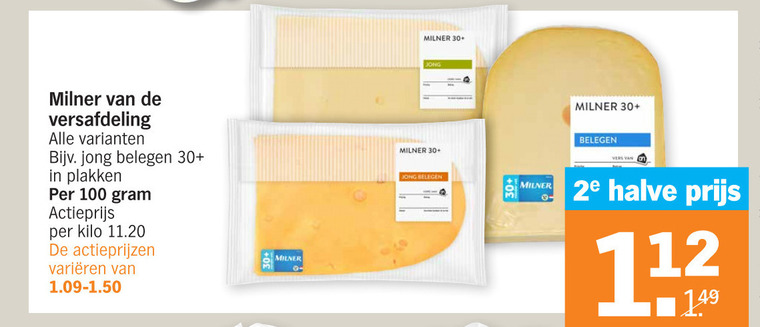 Milner   kaas, kaasplakken folder aanbieding bij  Albert Heijn - details