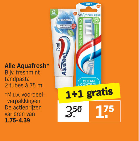 Aquafresh   tandpasta, tandenborstel folder aanbieding bij  Albert Heijn - details