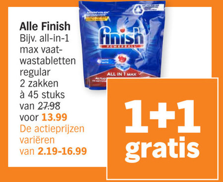 Finish   vaatwasmiddel folder aanbieding bij  Albert Heijn - details