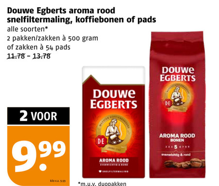 Douwe Egberts   koffiepad, koffiebonen folder aanbieding bij  Poiesz - details